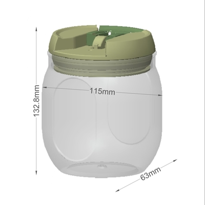 Capacidad superficial lisa del envase de plástico del almacenamiento de la comida 1200ml y lacre del ODM